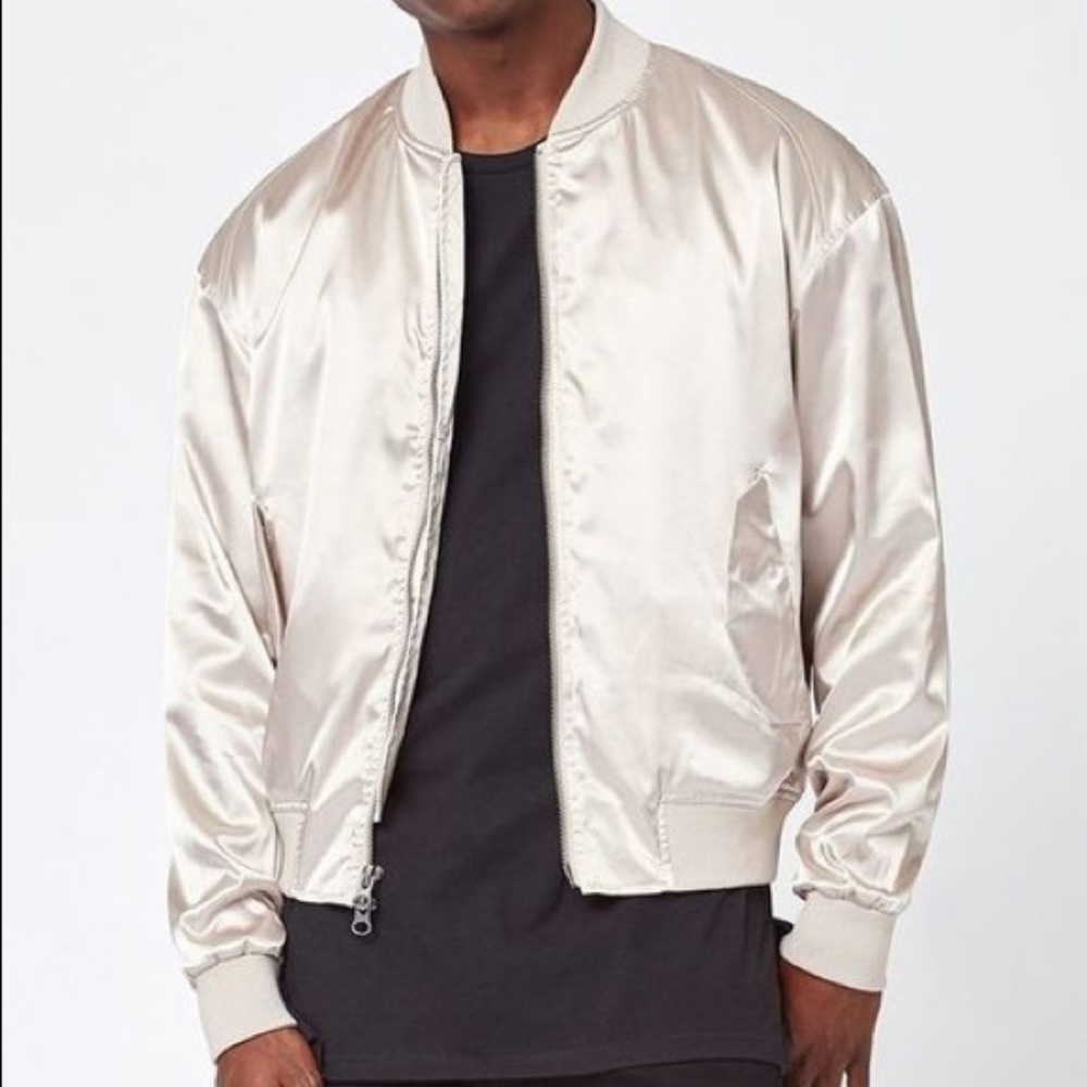 Unisex PacSun Champagne Satin Bomber